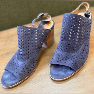 Lucky Brand blue suede mules 8.5